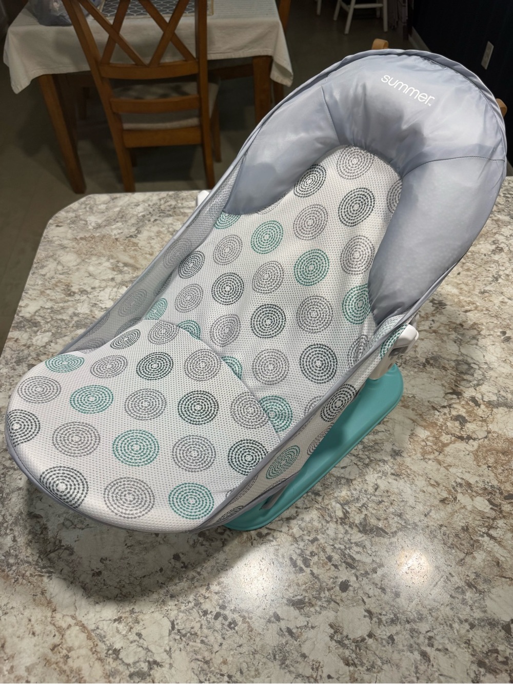 Teal & Gray Baby Bather - Supportive Infant Bath Seat